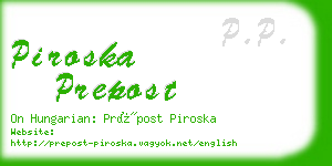 piroska prepost business card